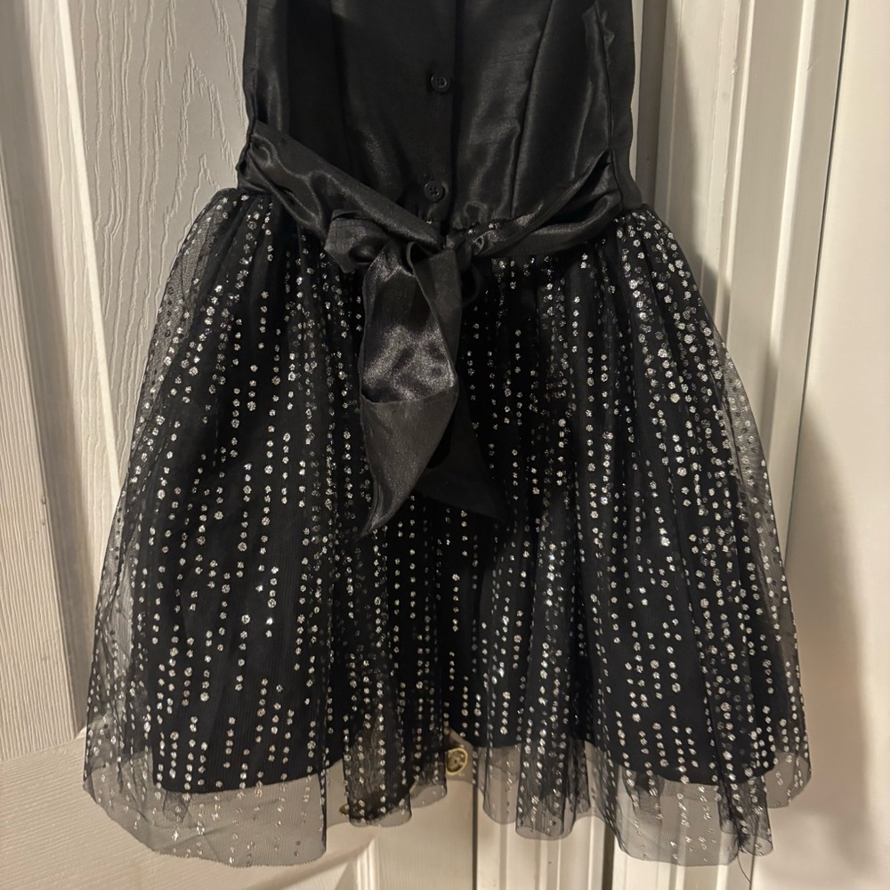 Pinky Girls Black and Silver Sleeveless Occasion Dress Size 7 - Picture 6 of 9